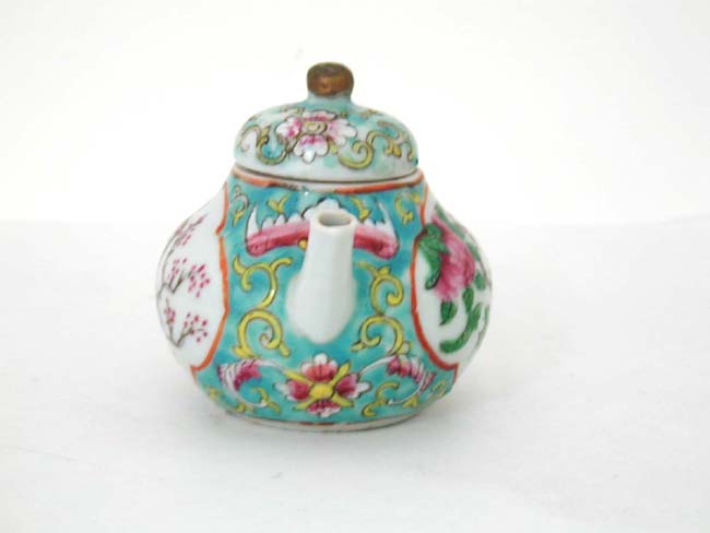 A Miniature Late 18th Century Chinese Export Porcelain "Famille Rose" Teapot — image 2