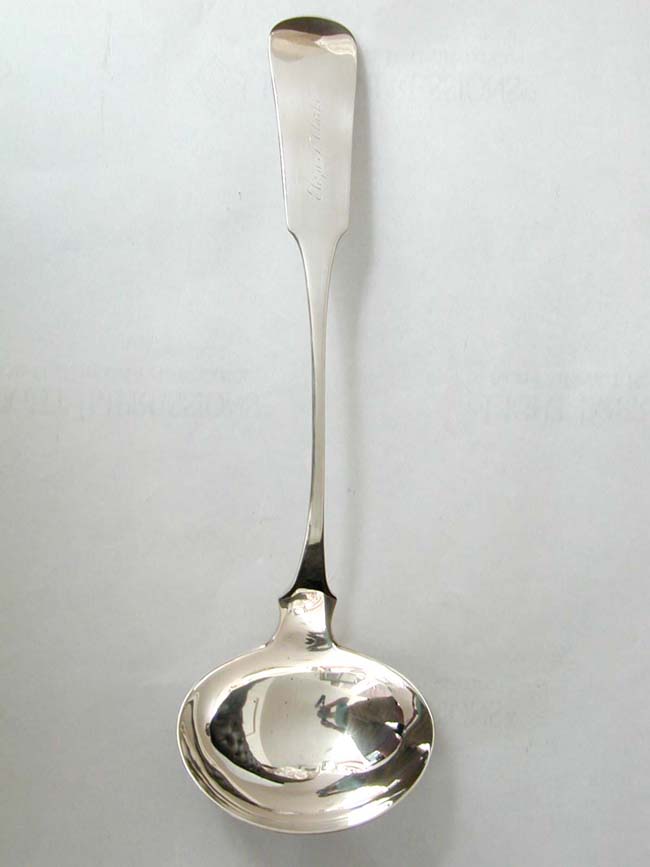 A 19th century  American Silver Soup Ladle made by 'Greenwalt & Cover' circa 1820-1840