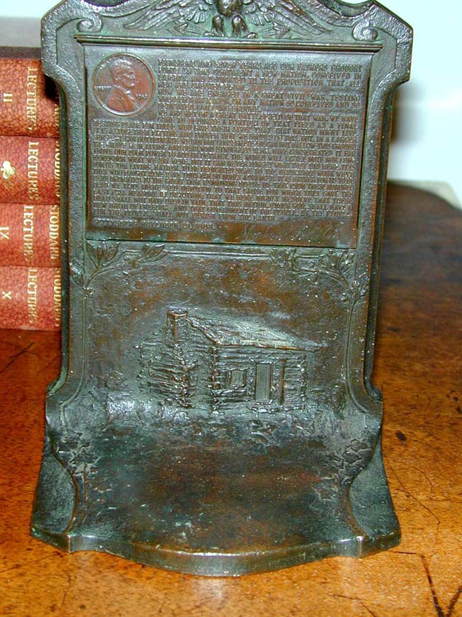 Outstanding and Historic Pair of Commemorative Abraham Lincoln's Gettysburg Address Bookends  — image 3