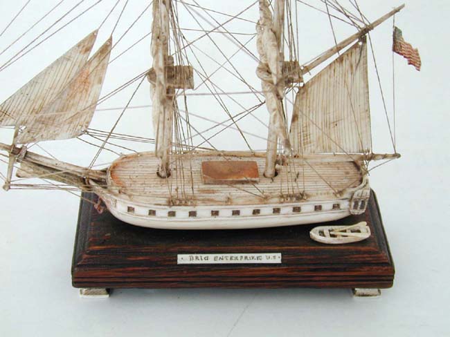 A Rare and Historic 19th century Miniature Ivory Model of the American War of 1812 Brig "ENTERPRISE" — image 3