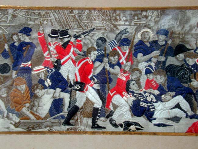 A Fine 19th century 'STEVENGRAPH' Pure Woven Silk Picture Entitled 'The Death of Nelson'