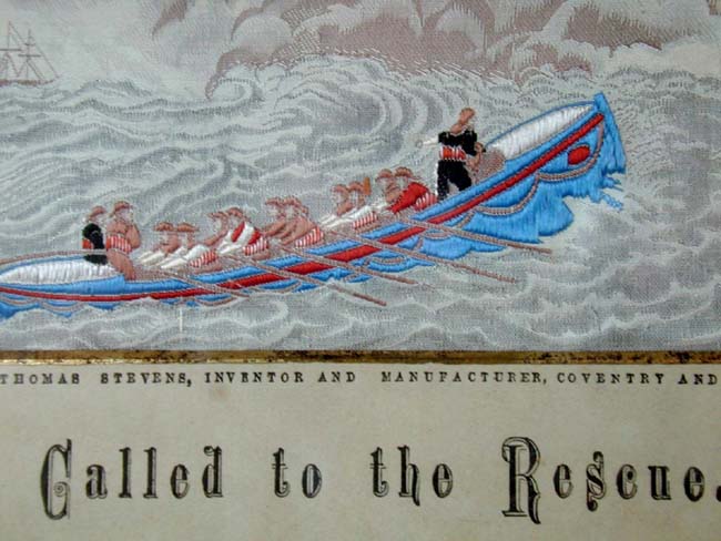 A Fine 19th Century 'STEVENGRAPH'  Woven Silk Picture Entitled "Called to the Rescue, Heroism at Sea