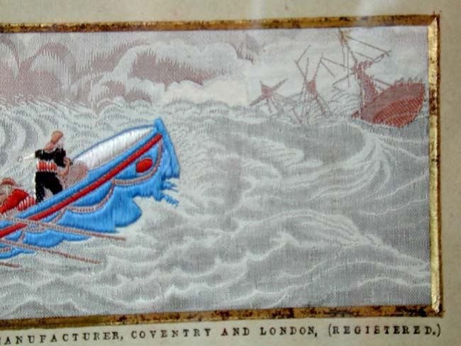 A Fine 19th Century 'STEVENGRAPH'  Woven Silk Picture Entitled "Called to the Rescue, Heroism at Sea — image 3