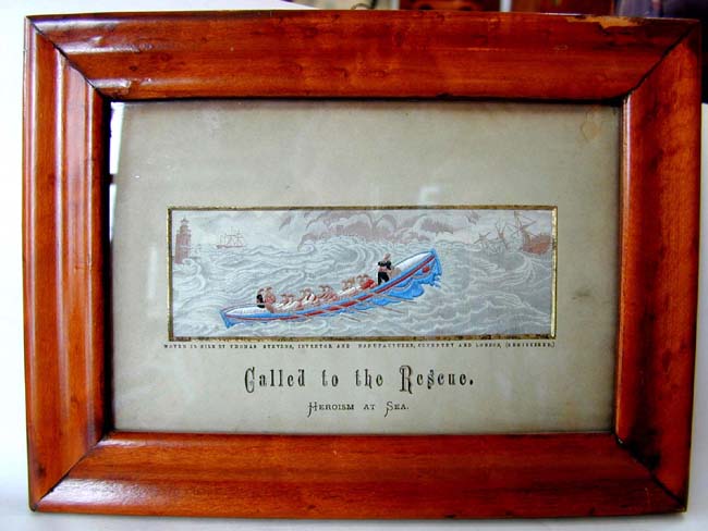 A Fine 19th Century 'STEVENGRAPH'  Woven Silk Picture Entitled "Called to the Rescue, Heroism at Sea — image 2