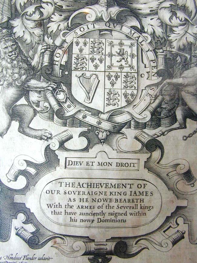 A Heraldic Achievement of King James I by John Speed published by Sudbury & Humble in 1616 — image 2