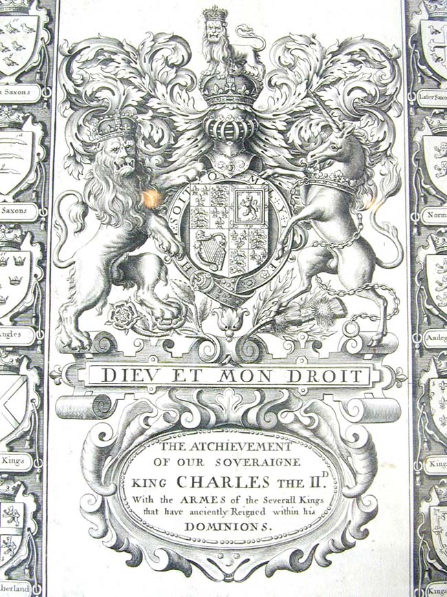 A Heraldic Achievement of King Charles II published by Bassett & Chiswell in 1676