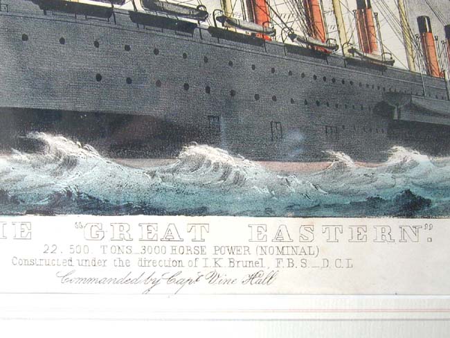A Late 19th Century Currier & Ives Lithograph of the Great Eastern Steamship — image 2