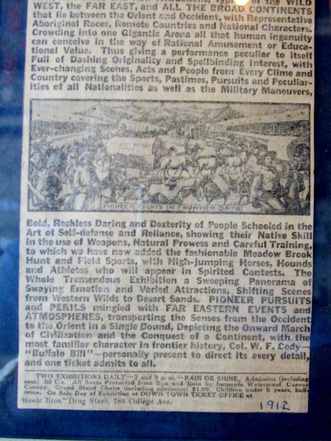 Buffalo Bill's Wild West Show Farewell to Appleton Wisconsin Advertisement Dated Aug. 21, 1912 — image 2