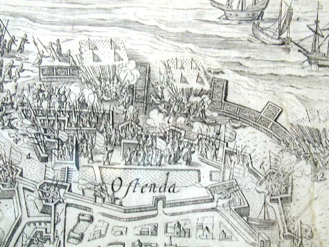 A Rare Battle Map Depicting the Siege of Ostenda published by Emanuel Van Meteran in 1640 — image 4