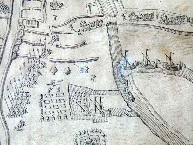 A Rare 17th century Battle Map Depicting the Siege of Groning Published by Emanuel Van Meteran, 1640