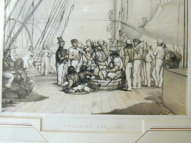 A 19th Century Print Entitled "Crossing the Line"