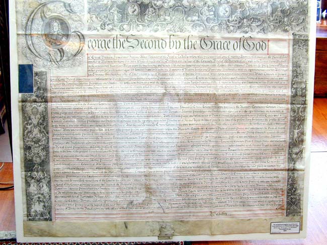 A Fine 18th century Initial Letter Portrait of King George II on a Trust Indenture Dated 1743 — image 2