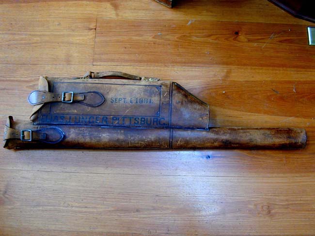 A 19th century Leather 'Shotgun' Carrying Case Stamped "ELIAS UNGER, PITTSBURG, SEPT. 1, 1881 — image 2