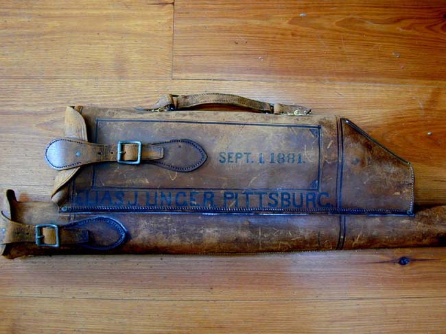 A 19th century Leather 'Shotgun' Carrying Case Stamped "ELIAS UNGER, PITTSBURG, SEPT. 1, 1881 — image 3