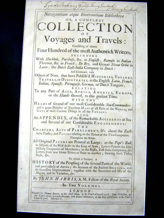 A Rare Late 17th Century Whaling Print plus the Frontispece from John Harris's VOYAGES & TRAVELS Published in 1705 — image 4