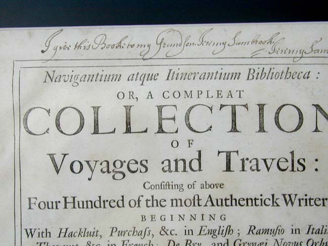 A Rare Late 17th Century Whaling Print plus the Frontispece from John Harris's VOYAGES & TRAVELS Published in 1705