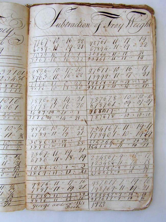 A Rare and Historic American Colonial Arithmetic Book of GEORGE ANDREWS Dated March 1, 1774 — image 9