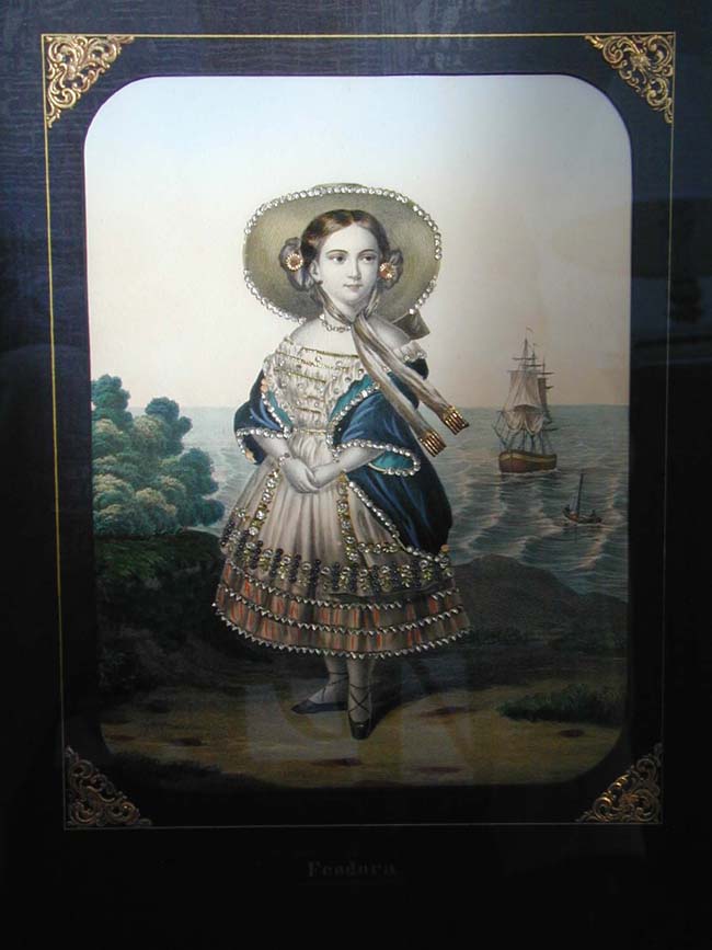 A Beautiful Pair of Antique Decoupage Handcolored Lithographs of a Sailor Boy and a Young Girl. — image 6