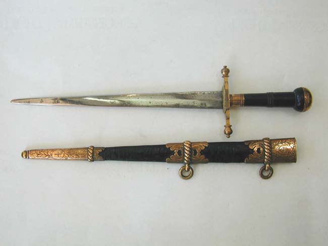 An Early 19th century British Naval Officer's Dirk With Ebony Handle Circa 1820