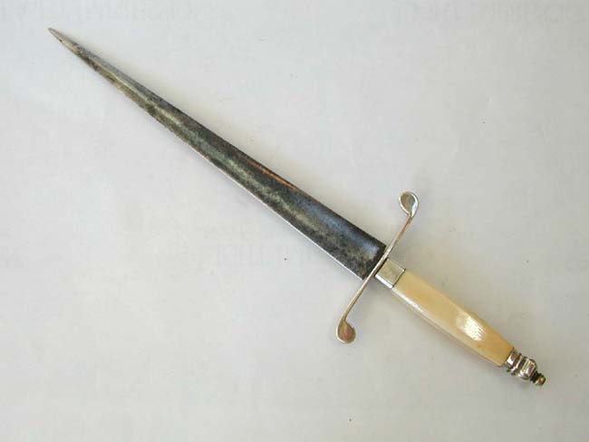 A Fine Late 18th or Early 19th Century Silver Mounted Naval Officer's Dirk With Ivory Handle
