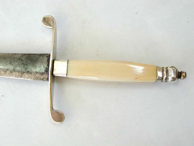 A Fine Late 18th or Early 19th Century Silver Mounted Naval Officer's Dirk With Ivory Handle — image 2
