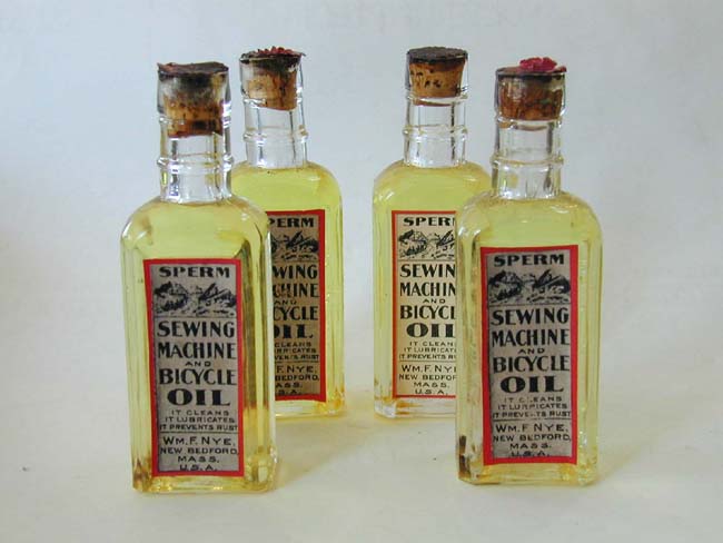 Four RARE Unopened Bottles of late 19th century Sperm Whale Oil.
