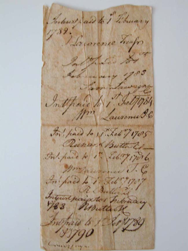 A Revolutionary War Note Payable issued Feb. 1781 by the State of Connecticut Treasury Office — image 2
