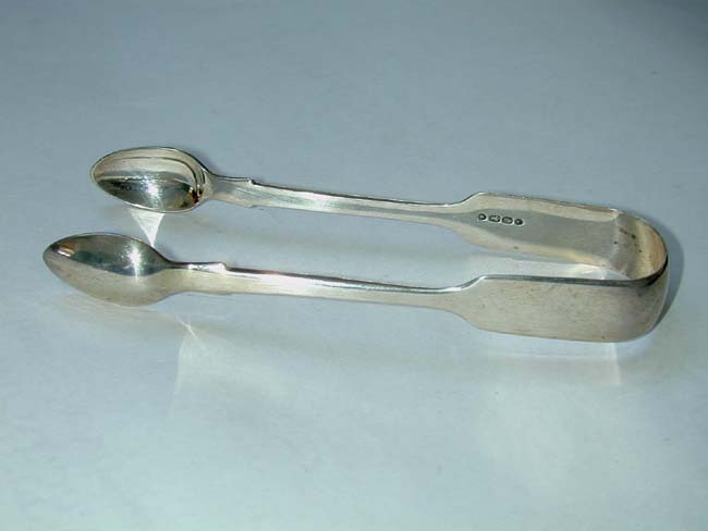 A Pair of English Sterling Silver Sugar Tongs made in 1859