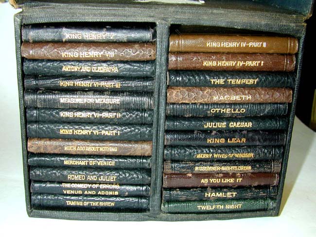 The Complete Works of William Shakespeare in 24 Miniature Volumes Published circa 1900.