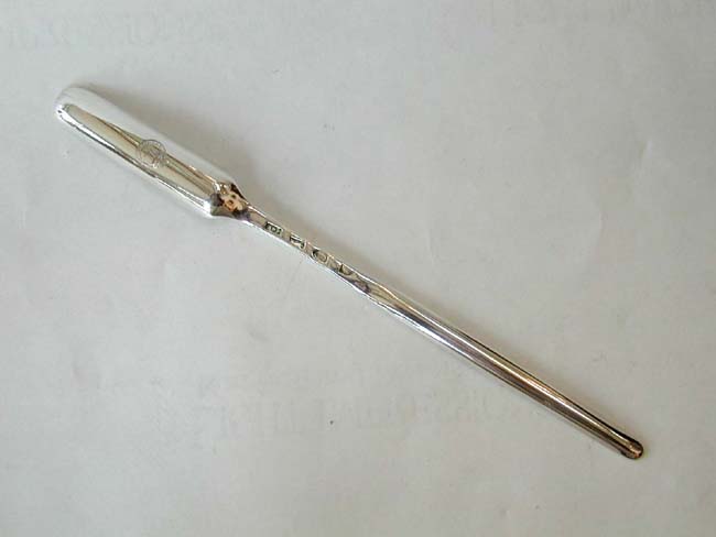 An Engraved English Sterling Silver Marrow Spoon by Thomas Jackson, London, 1729