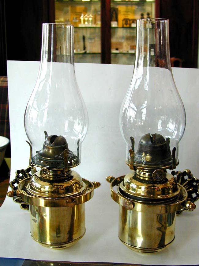 A Pair of Late 19th Century Gimbaled Ship's Lamps