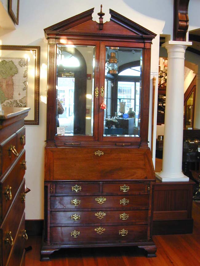 An Architecturally Important Georgian Mahogany Bureau Bookcase Circa 1750