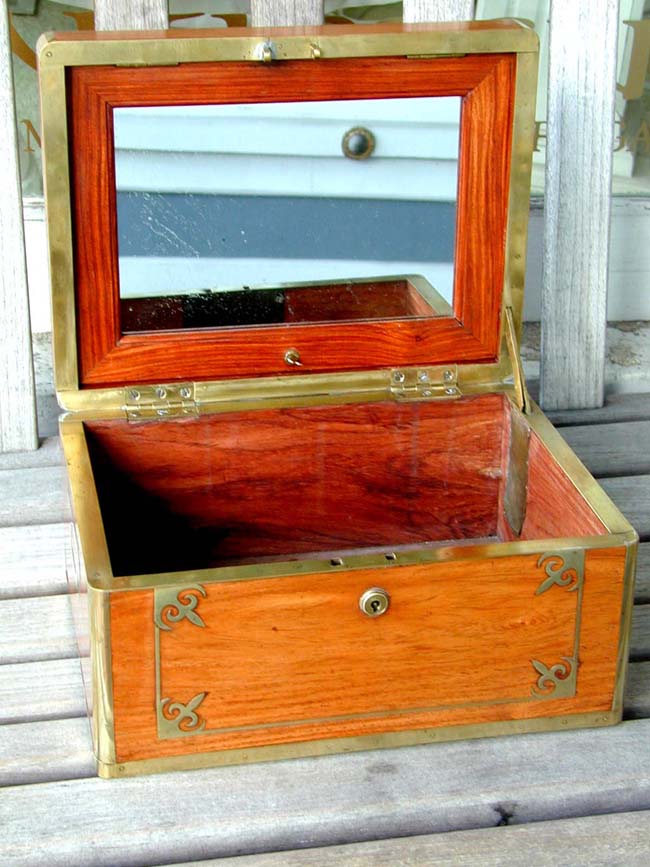 A China Trade Period Brass Bound Camphorwood Dressing Case Circa 1830 — image 3