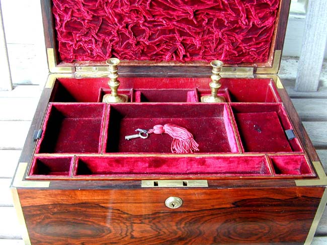 An Outstanding English Brass Mounted Rosewood Gentleman's Dressing Case Circa 1820 — image 4