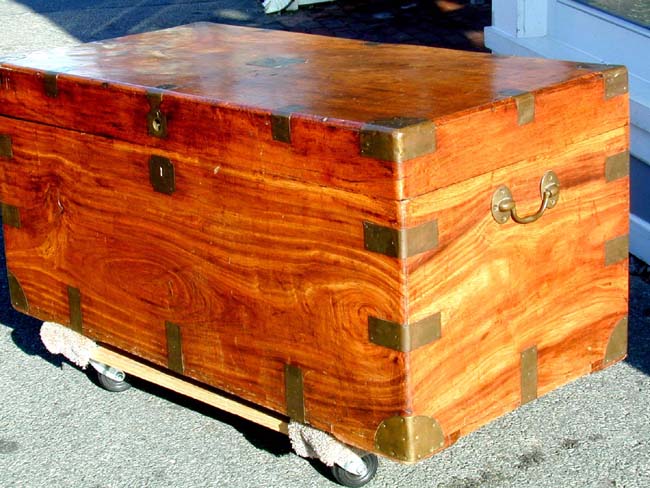 A Fine China Trade Period Sea Captain's Camphorwood Trunk Circa 1830