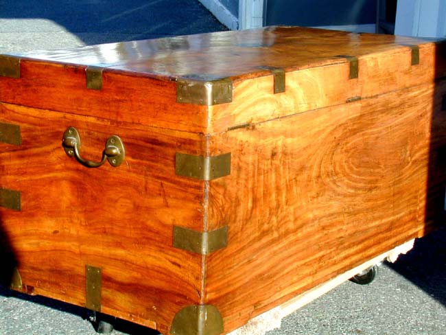 A Fine China Trade Period Sea Captain's Camphorwood Trunk Circa 1830 — image 3